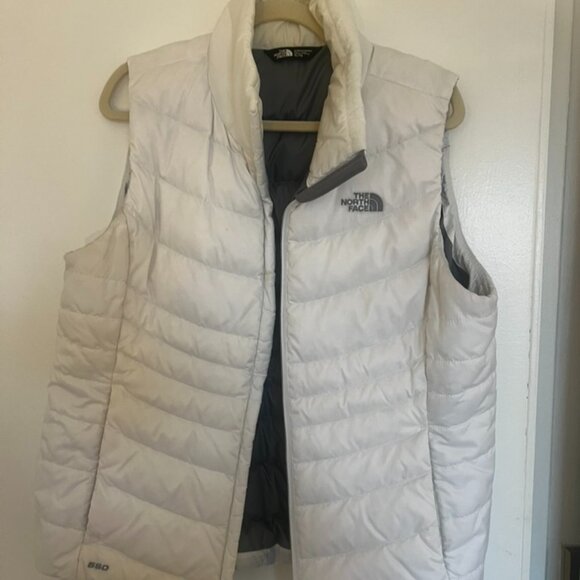 North Face White Puffy Vest - Picture 1 of 2